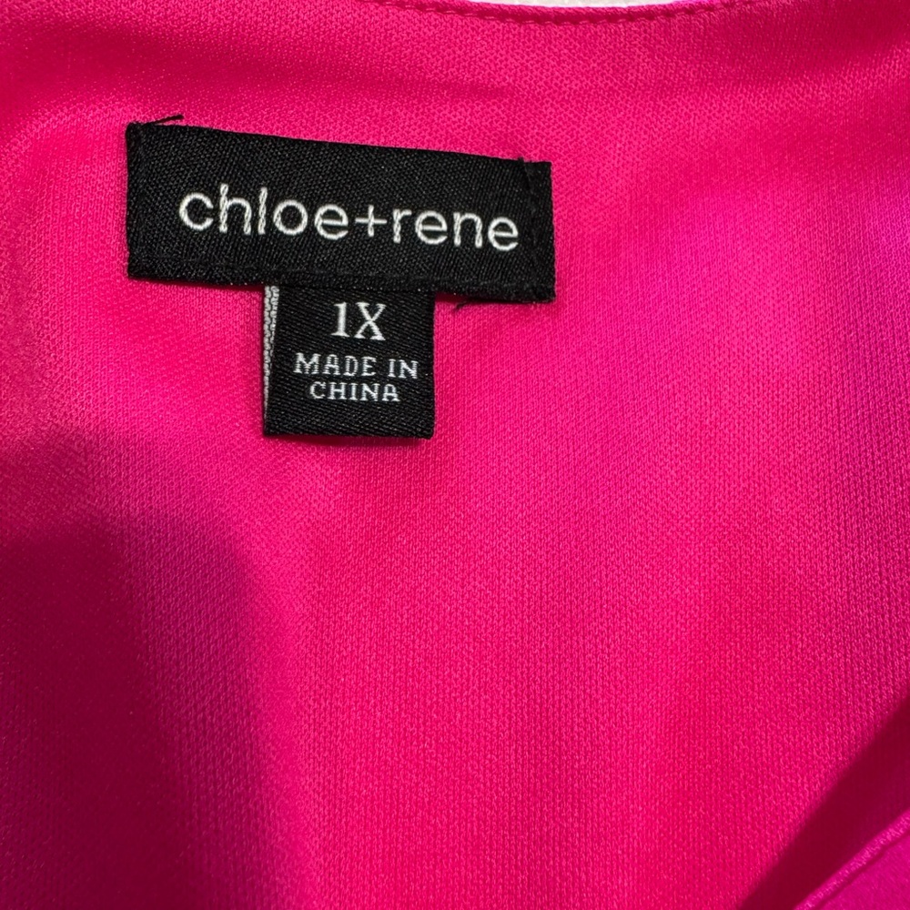 Chloe + Rene Fuchsia Wrap Maxi Dress with Tie Waist - Picture 6 of 7
